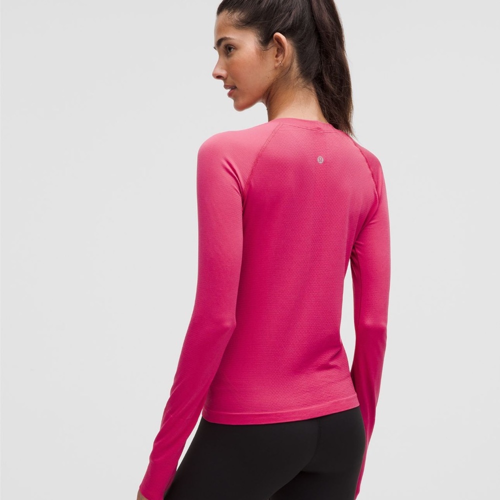 Lululemon size 6 raspberry long sleeve swiftly - Picture 2 of 3